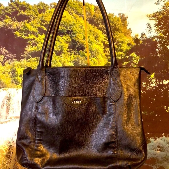 LODIS ALL LEATHER TOTE SHOULDER BAG GREAT INSIDE AND OUT - Picture 1 of 13